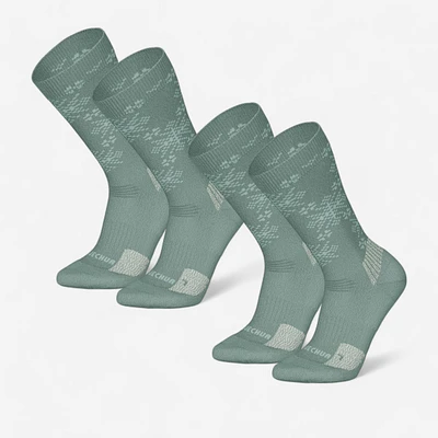 Warm Mid-Height Merino Wool Hiking Socks x 2 pairs – SH 500