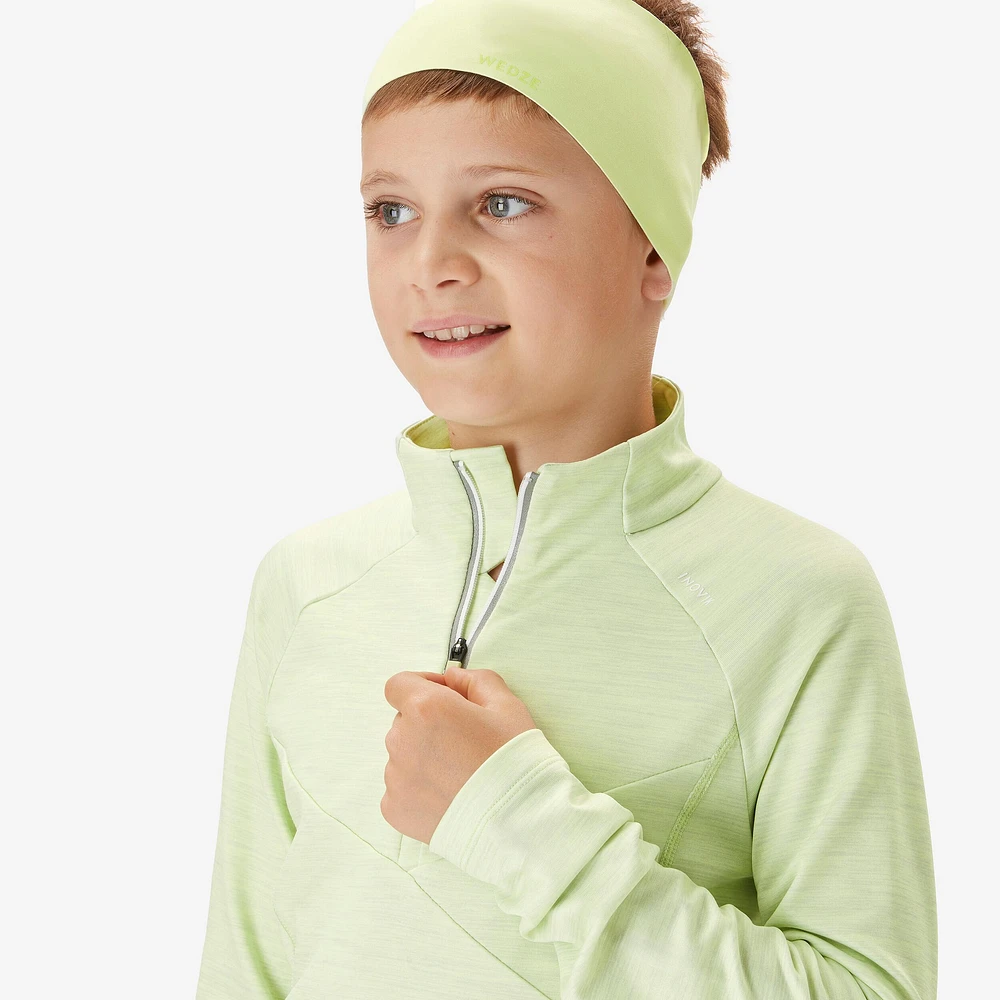 Kids' Long-Sleeved Skiing T-Shirt – XC S TS 100 Yellow