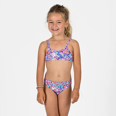 Girls’ Surfing 2-piece Swimsuit with Crossed Straps