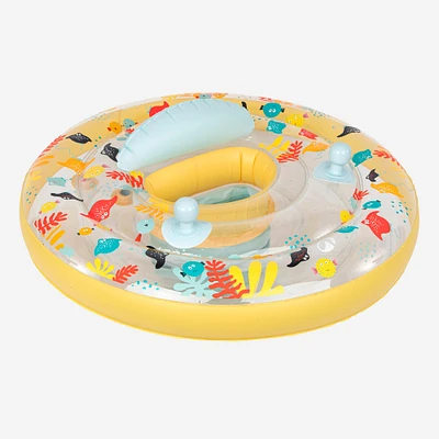 Baby Inflatable Pool Ring with Seat and Handles - 7-15 kg Yellow