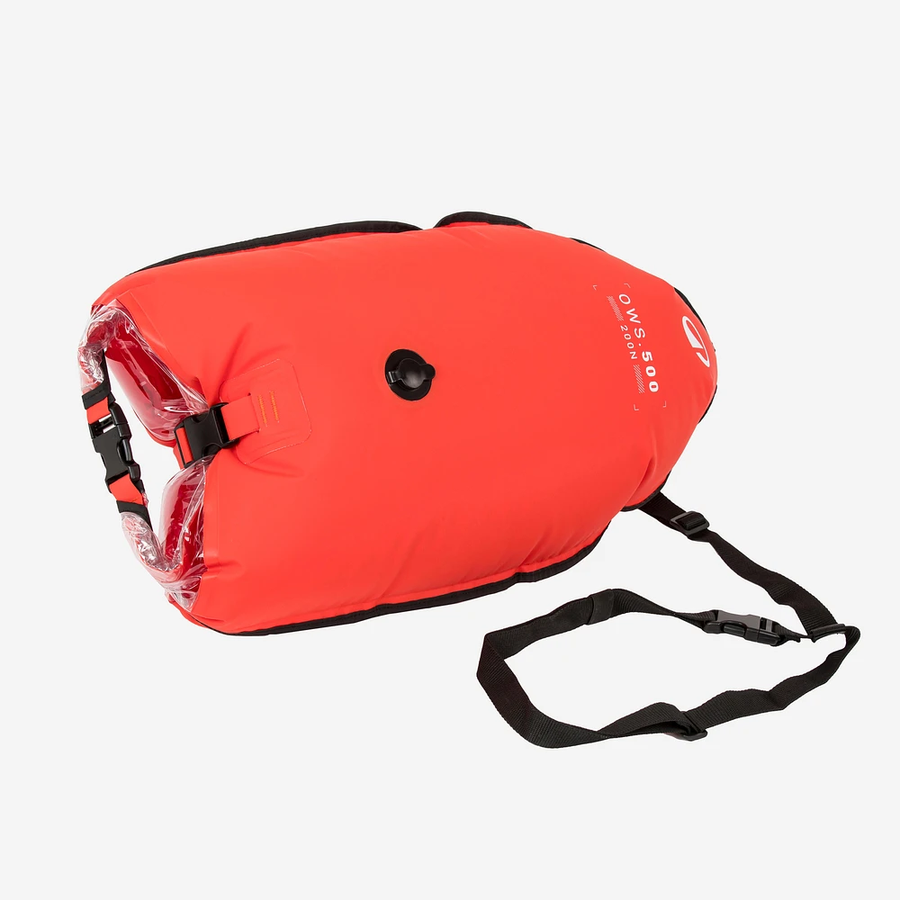 Open-Water Swimming Buoy with Inner Compartment and Net - OWS 500 Orange