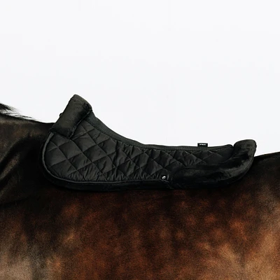 Horseback Riding Synthetic Sheepskin Saddle Pad for Horse and Pony, 500 Black