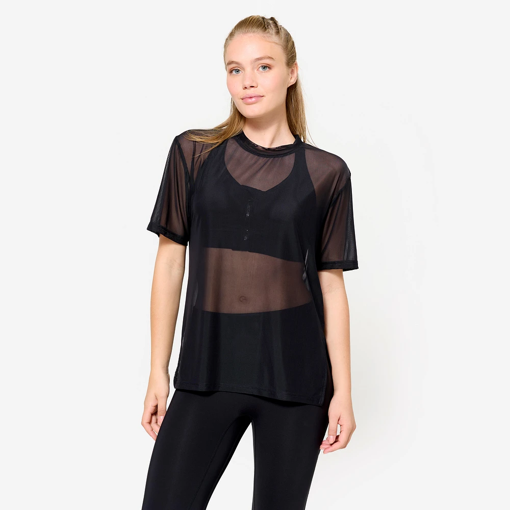 Women's Loose-Fit Fitness Mesh T-Shirt
