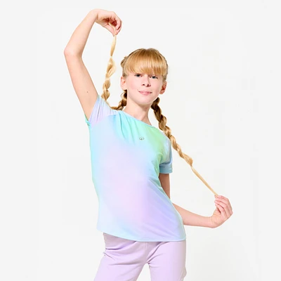 Girls' Breathable Sports T-Shirt with Arctic Print