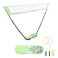 Badminton Set - 2-Racket 2-Shuttle & Net Green