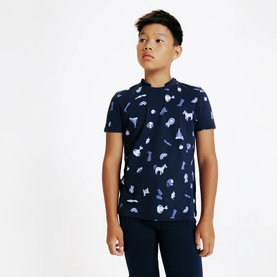 Kids' Horse Riding Short-Sleeved Polo