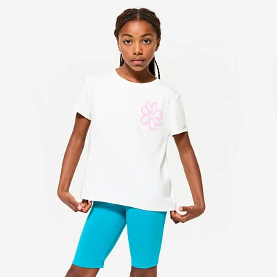 Girls' Cotton Sports T-Shirt with Print – 500
