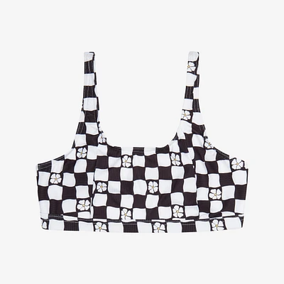 Girl’s Adjustable Swimsuit Top - Nora Hao Black and White