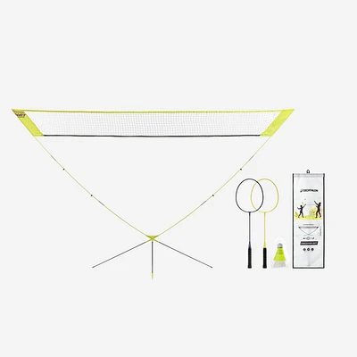 Badminton Set - 2-Racket 2-Shuttle & Net Yellow