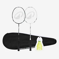 Badminton Racket Set 2 Rackets - Sensation 500 Black White
