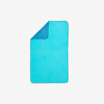 Reversible Microfibre Swimming Towel Size L - Blue/Green