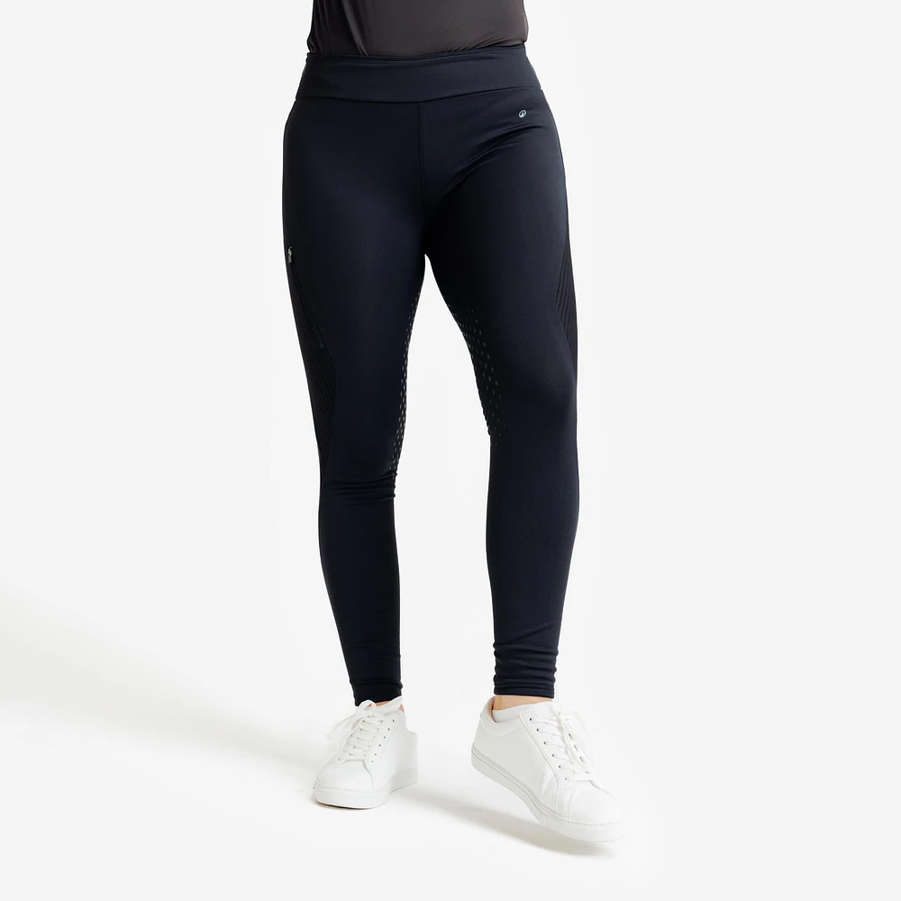 Women's Warm Horseback Riding Silicone Patch Leggings