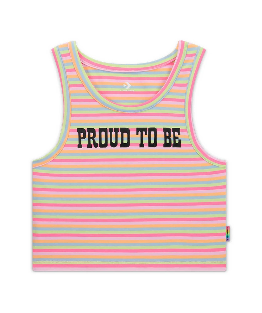 Playera Converse a Rayas sin Mangas "Proud to Be" Multicolor