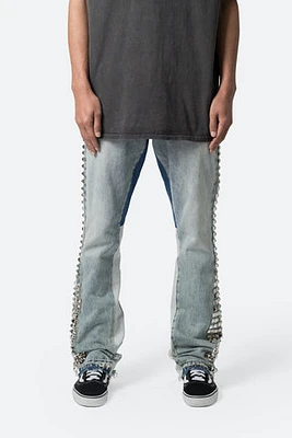 MNML B572 Studded Flare Denim Blue