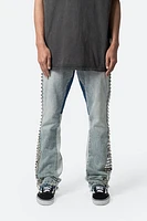 MNML B572 Studded Flare Denim Blue