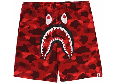 BAPE Color Camo Shark Sweat Shorts (SS24) Red