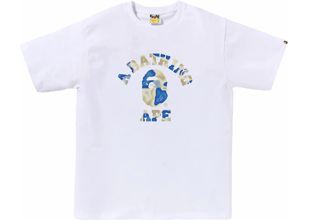 BAPE Liquid Camo College Tee White