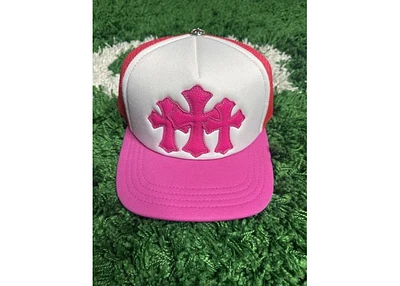Chrome Hearts Cross Pink Trucker Hat