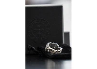 Chrome Hearts Double Floral Cross Heart Ring Silver