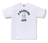 BAPE Bleached Check College Tee White/Blue