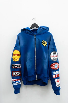 COPPED Motor Sports Zip-Up Hoodie Royal