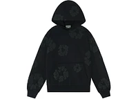 Denim Tears Monochrome Cotton Wreath Hoodie Black