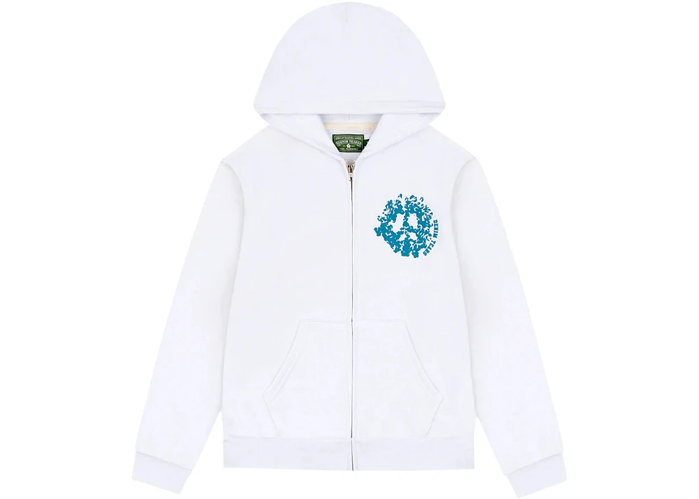 Denim Tears University Zip Hoodie White