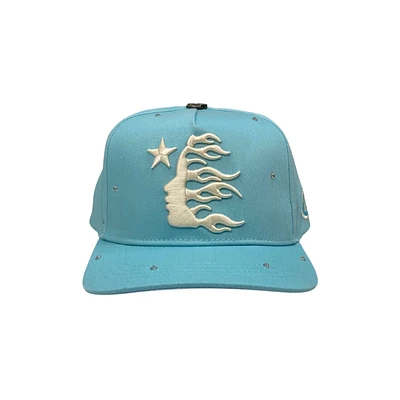 Hellstar OG Logo Hat Baby Blue Rhinestone