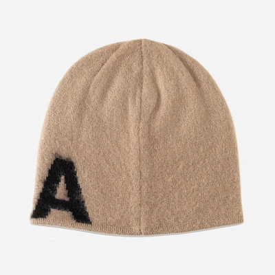 oMA Studios Mohair Logo Skull Cap Latte