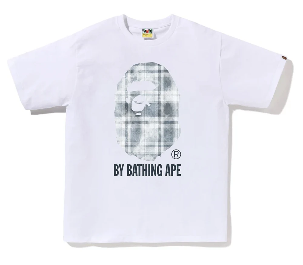 BAPE Bleached Check By Bathing Tee White/Blue