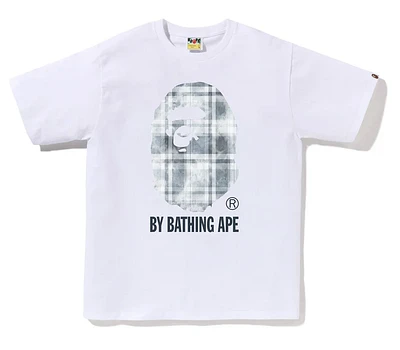 BAPE Bleached Check By Bathing Tee White/Blue