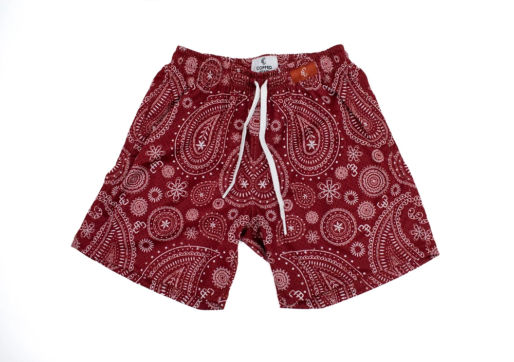 Copped Shorts Paisley Garnet