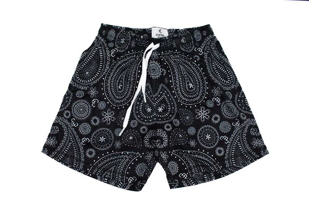 Copped Shorts Paisley Black