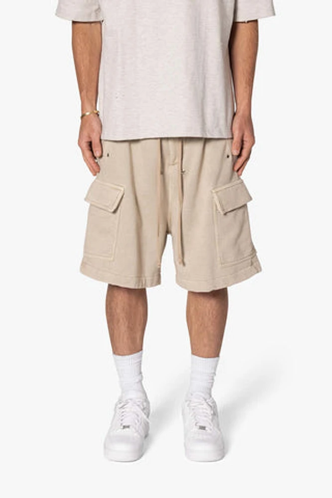MNML Rave Cargo Fleece Sweat Shorts Washed Earth