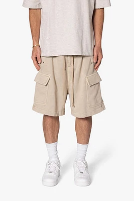 MNML Rave Cargo Fleece Sweat Shorts Washed Earth