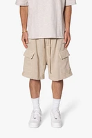 MNML Rave Cargo Fleece Sweat Shorts Washed Earth