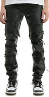 KDNK JEANS KNB3359 BLACK WAXED COMPLEX PANTS