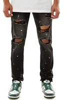 KDNK JEANS KND4430 BLACK DISTRESSED W/ PAINT SPLATTER