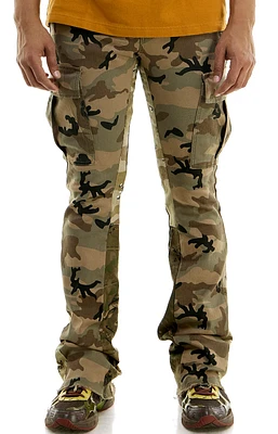 KDNK JEANS KNB3296 MULTI CAMO SKINNY FLARE