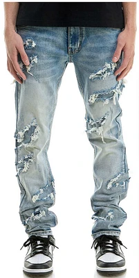 KDNK JEANS KND4641 M BLUE PATCHED SKINNY
