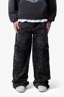 Void Baggy Cargo Denim Washed Black