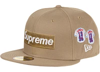 Supreme Jerseys Box Logo New Era Fitted Hat Khaki