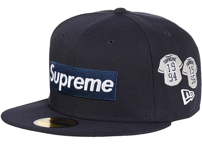 Supreme Jerseys Box Logo New Era Fitted Hat Navy