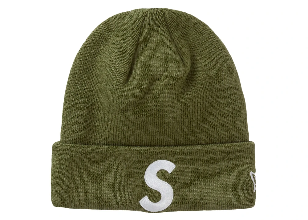 Supreme Beanie "New Era S Logo" FW23 Olive