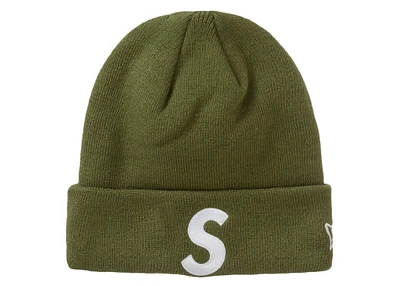 Supreme Beanie "New Era S Logo" FW23 Olive