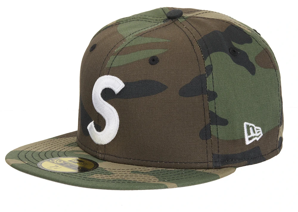 Supreme Screw Ball S Logo New Era 59Fifty Fitted Hat Woodland Camo