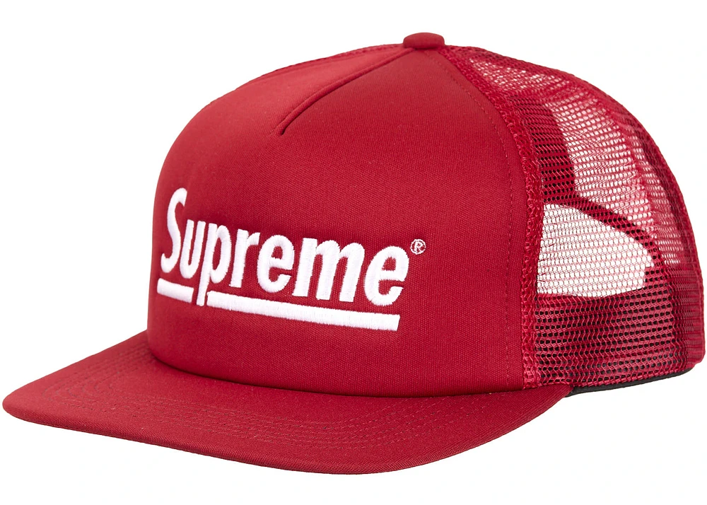 Supreme Underline Mesh Back 5-Panel Cardinal