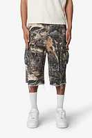 MNML Ultra Baggy Cargo Shorts Forest Camo