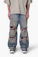 MNML Ultra Baggy Orange Dusted Denim Blue