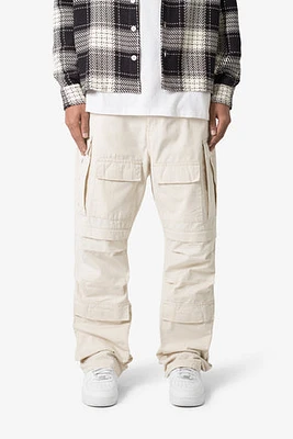 MNML Ultra Baggy Ripstop Cargo Pants Off White
